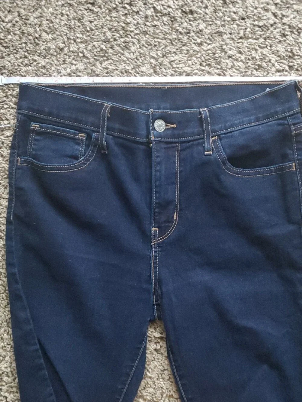 Levi's Navy 721 High Rise Skinny Stretch Jeans